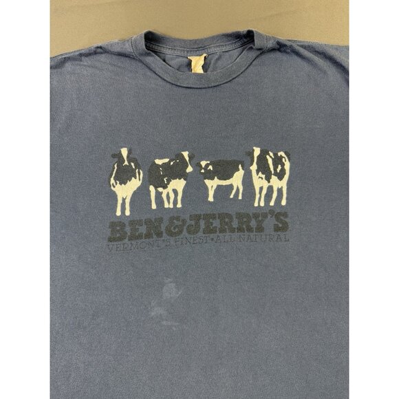 Vintage Y2K Ben & Jerrys Vermont's Finest Ice Cream Cow Logo Promo Food Snack T - Picture 3 of 7